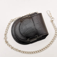 Load image into Gallery viewer, Fashion Male Back Brown Cover Vintage Classic Pocket Watch Box Holder Storage Case Coin Purse Pouch Bag With Chain