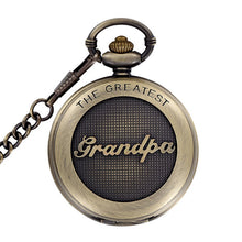 Load image into Gallery viewer, Fashion Male Back Brown Cover Vintage Classic Pocket Watch Box Holder Storage Case Coin Purse Pouch Bag With Chain