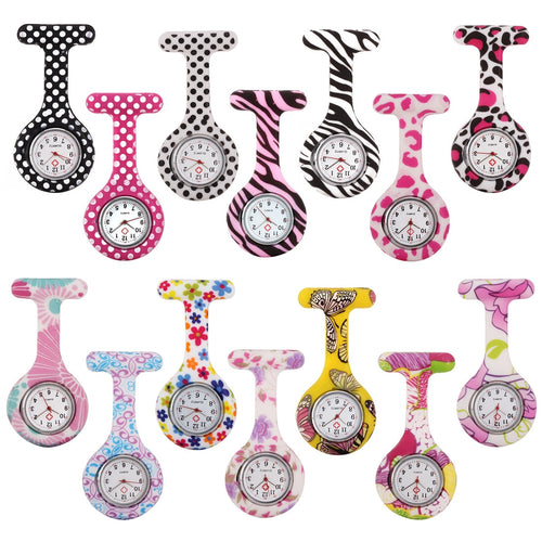 Pocket Watch Clip-on Fob Quartz Brooch Hanging Rubber Silicone Nurse Watch Fashion Casual Men Women Unisex relogio feminino saat