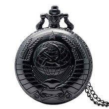 Load image into Gallery viewer, Retro CCCP Russia Soviet Union Russian Flag Hammer Badges Sickle Pocket Watch Hook Design USSR Necklace Chain Gift for Men Women