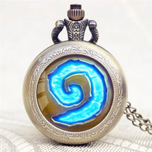 Load image into Gallery viewer, Hot Game WoW World of Warcraft Hearthstone Theme Glass Dome Case Quartz Pocket Watch With Chain Necklace