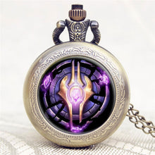 Load image into Gallery viewer, Hot Game WoW World of Warcraft Hearthstone Theme Glass Dome Case Quartz Pocket Watch With Chain Necklace