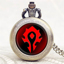 Load image into Gallery viewer, Hot Game WoW World of Warcraft Hearthstone Theme Glass Dome Case Quartz Pocket Watch With Chain Necklace