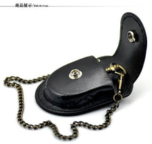 Load image into Gallery viewer, Fashion Male Back Brown Cover Vintage Classic Pocket Watch Box Holder Storage Case Coin Purse Pouch Bag With Chain