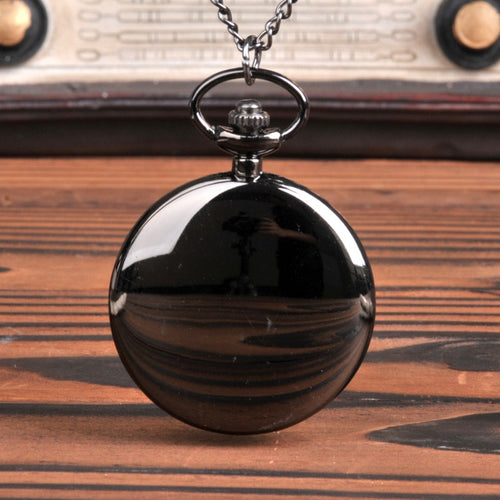 Smooth And Bright Fashion Retro Two-faced Pocket Watch Silver Pocket Watch With Necklace Pocket watch Two Colors To Choose