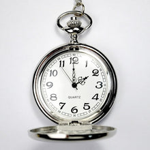 Load image into Gallery viewer, Smooth And Bright Fashion Retro Two-faced Pocket Watch Silver Pocket Watch With Necklace Pocket watch Two Colors To Choose