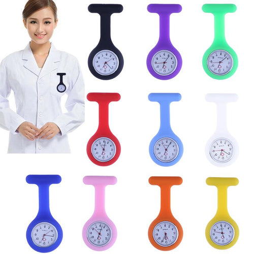 Fashion Nurses Watches Doctor Fob Pocket Watch Silicone Tunic Batteries Medical Nurse Women Watches with Clip reloj de bolsillo